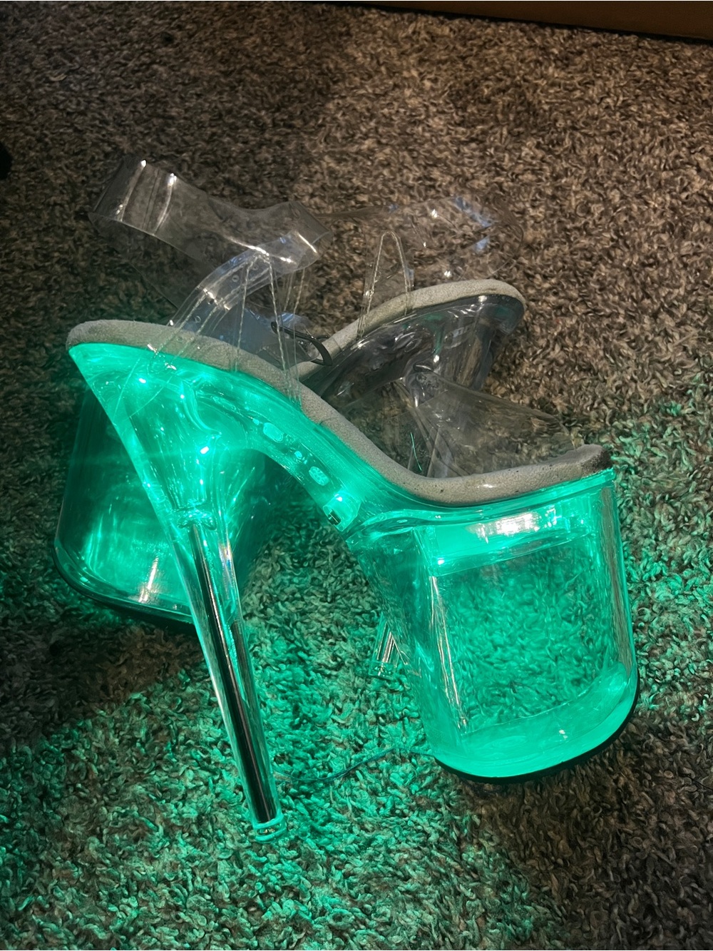 Pleaser Clear Platform Light up Heels